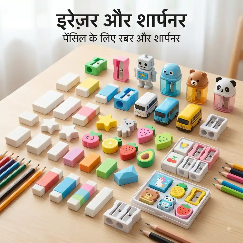 Erasers & Sharpeners रबर और शार्पनर