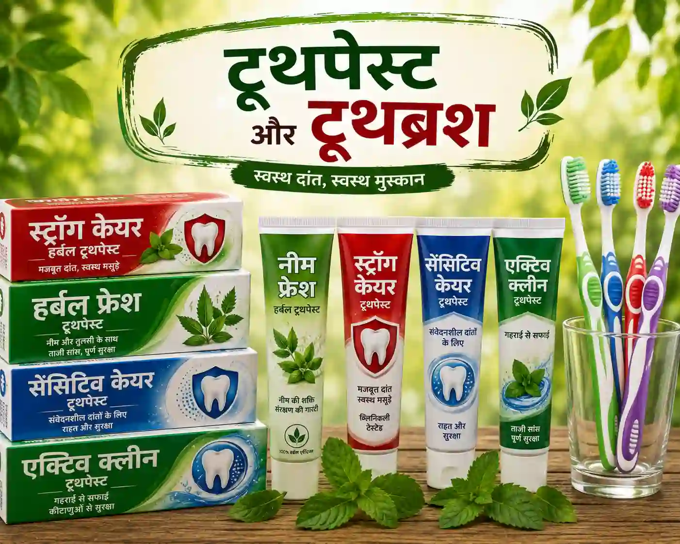 Toothpaste & Toothbrush टूथपेस्ट और टूथब्रश